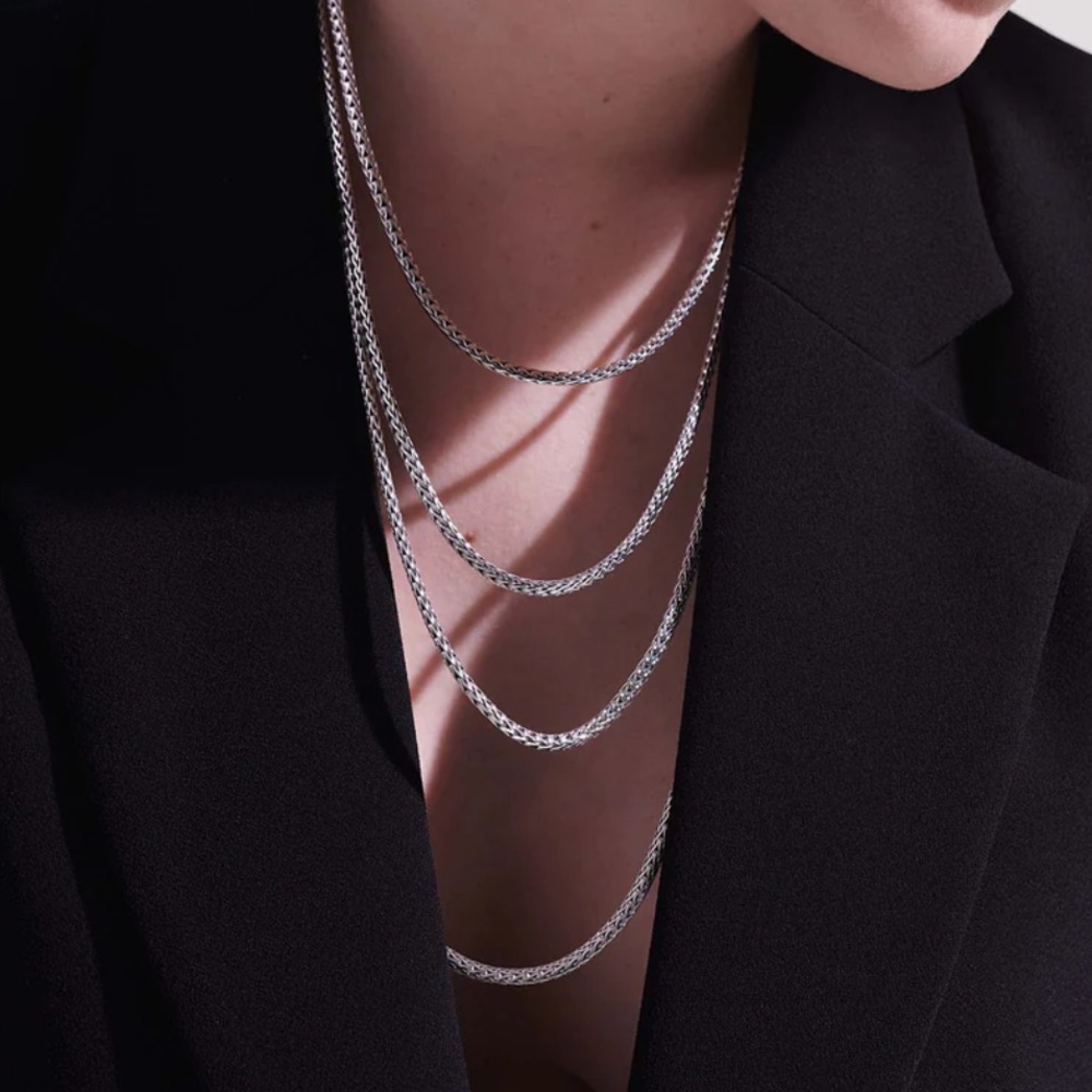 Sterling Silver wheat chain. 17.5” long unisex